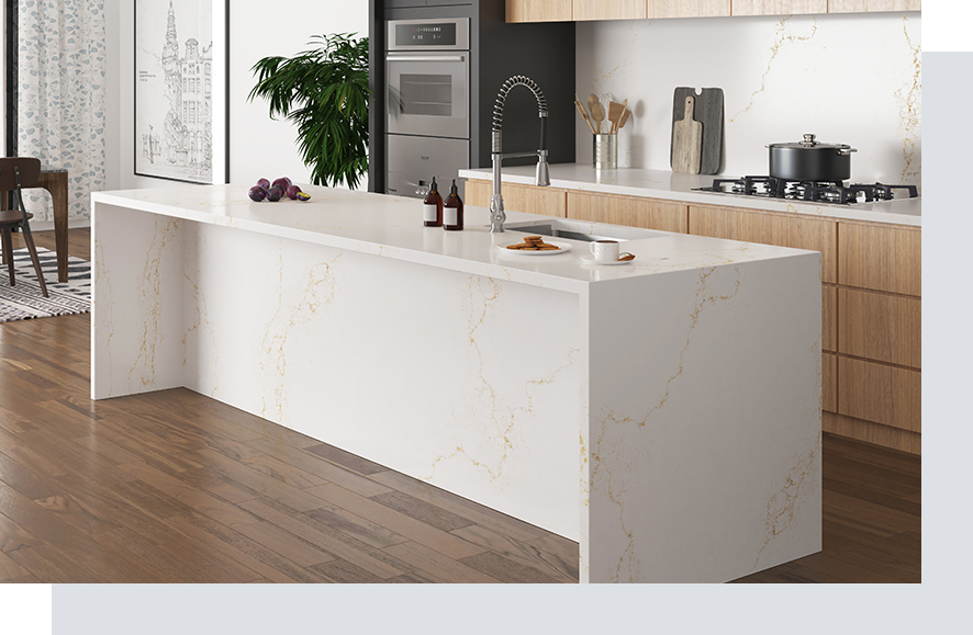 5 Kitchen Design Ideas Using Veined Quartz Countertops 3 Quartz Surfaces PMC1867