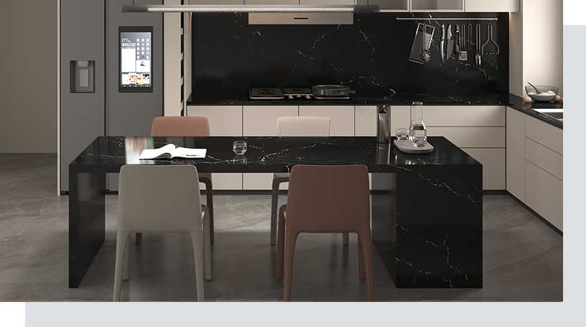 5 Kitchen Design Ideas Using Veined Quartz Countertops 6 Quartz Surfaces PMC2125