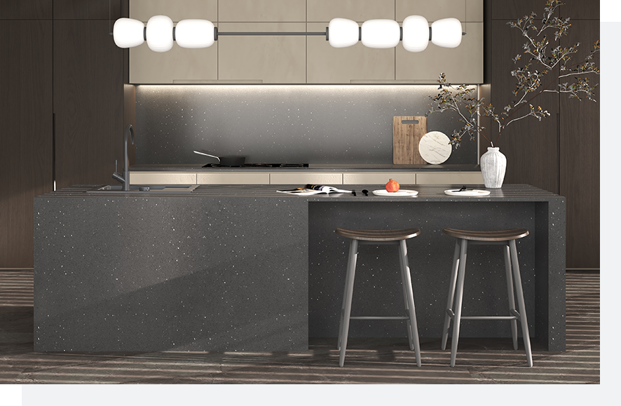 Top 5 Mixed Grains Quartz Designs Dominating Interiors in 2024 1 Stone Surfaces PMQ1119
