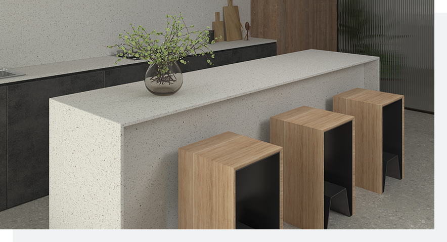 Top 5 Mixed Grains Quartz Designs Dominating Interiors in 2024 3 Stone Surfaces PMQ1027