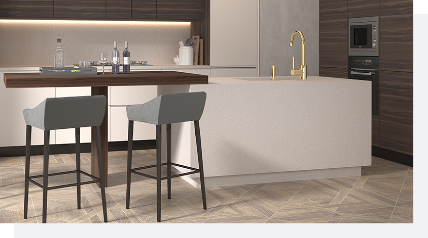 Top 5 Mixed Grains Quartz Designs Dominating Interiors in 2024 4 Stone Surfaces PMQ1045