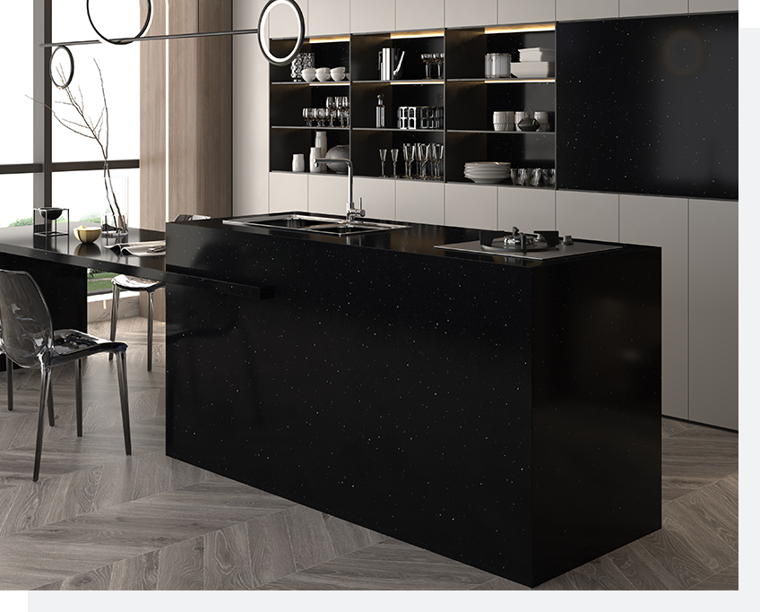 Top 5 Mixed Grains Quartz Designs Dominating Interiors in 2024 5 Stone Surfaces PMQ1241