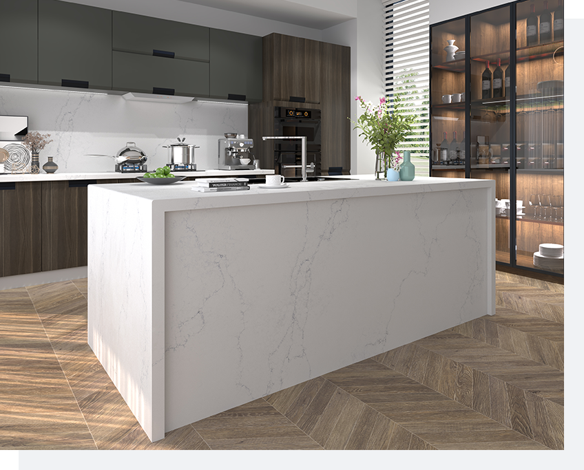 Best 3 Calacatta Quartz Options for Minimalist Decor 4 Stone Surfaces PMC1907-2